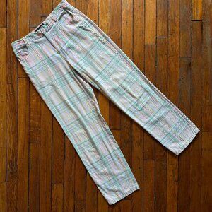 Vintage 90s‎ Ralph Lauren Polo Golf Plaid Pants Women Size 8 White Green Pink